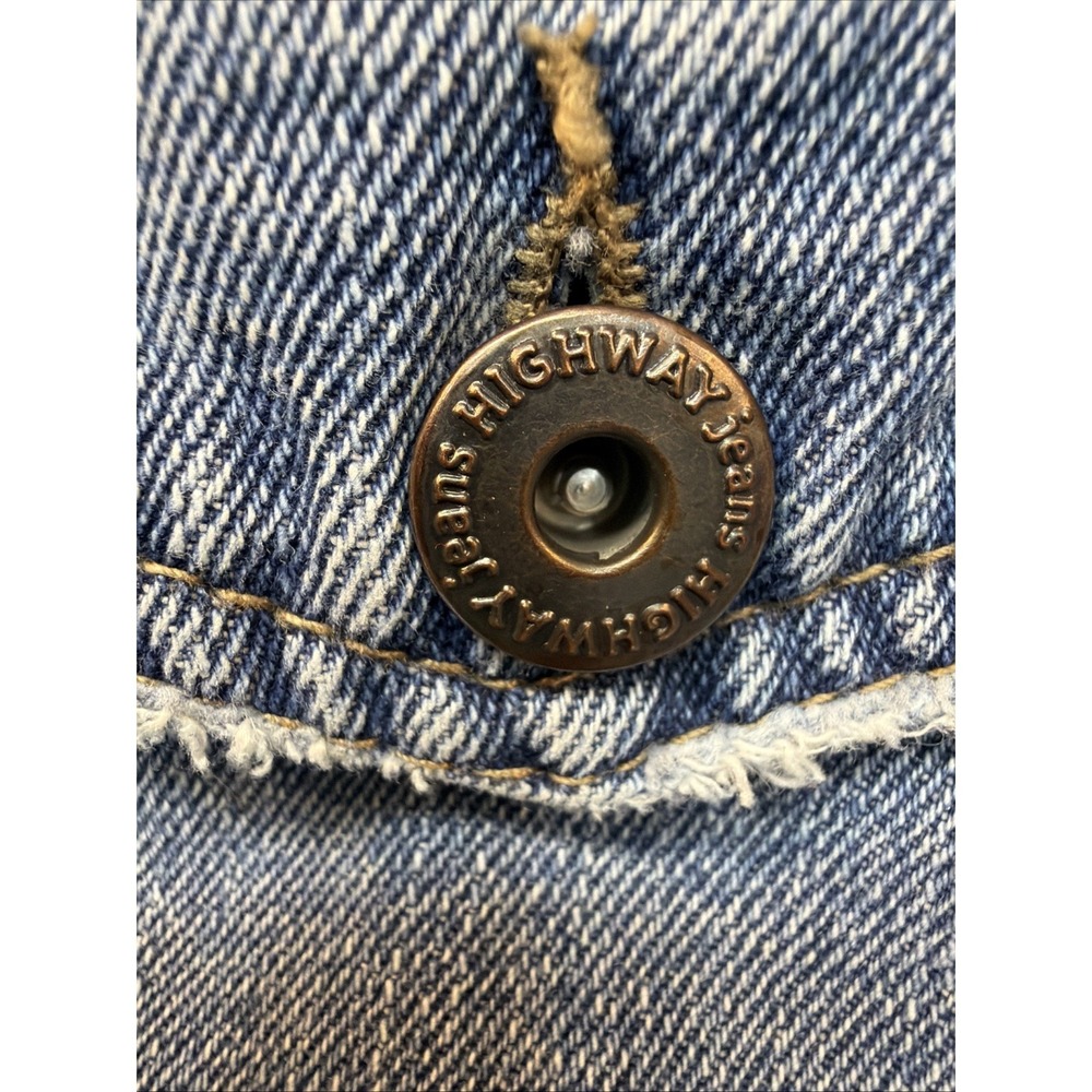 Highway Jeans Blue Very‎ Distressed Buttoned Denim Jacket Size XL women - Picture 10 of 16